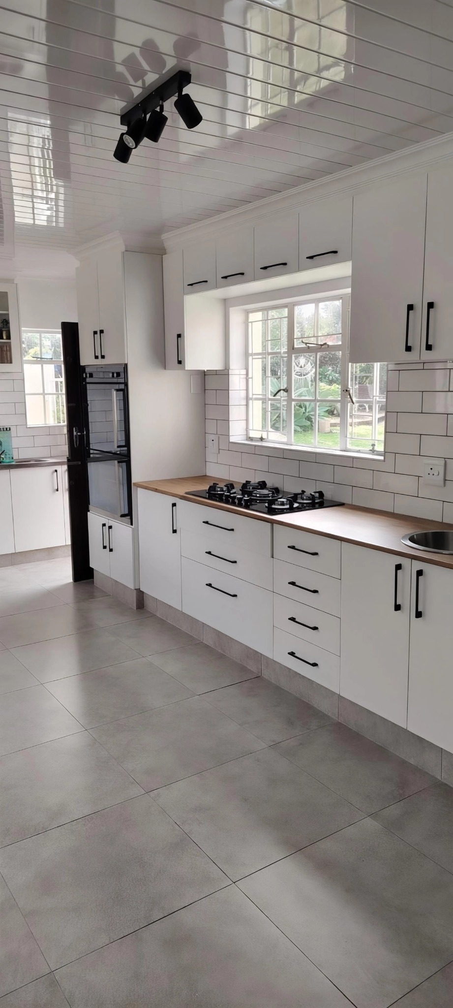Completed white R&D kitchen project